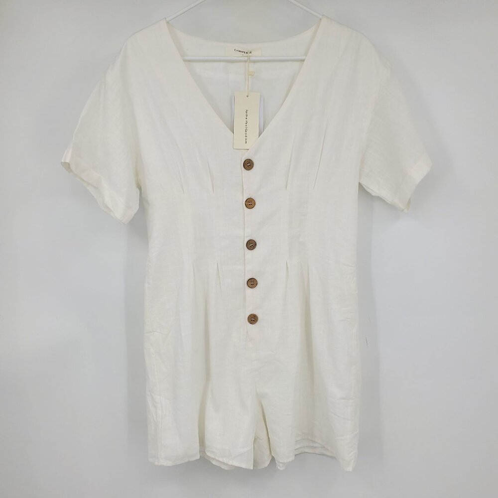 NWT Commense‎ Cotton Linen Blend Button Boho Beac… - image 1